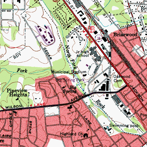 Topographic Map of West Fork Rock Creek, TN