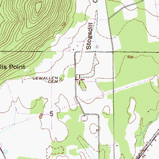 Topographic Map of Stogsdill Cove, AL