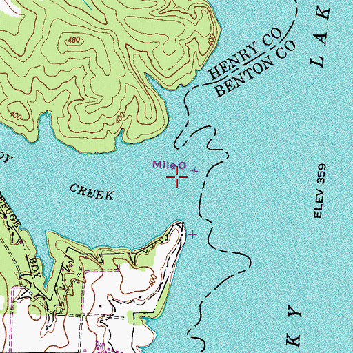 Topographic Map of West Sandy Creek, TN