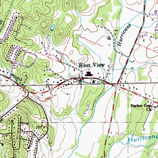Topographic Map of West View, TN