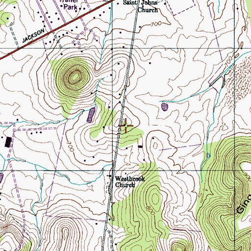 Topographic Map of Westbrook School, TN