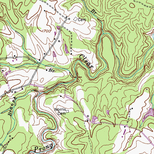 Topographic Map of Westmoreland Branch, TN