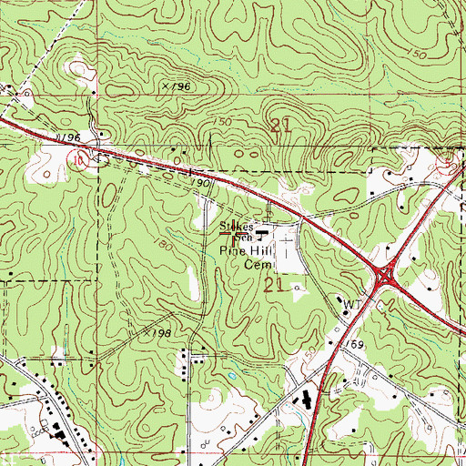 Topographic Map of Stokes School, AL