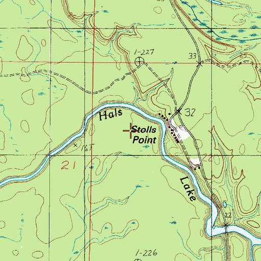 Topographic Map of Stolls Point, AL