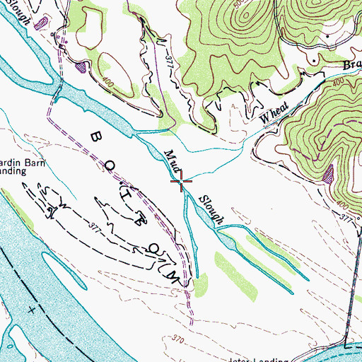 Topographic Map of Wheat Branch, TN