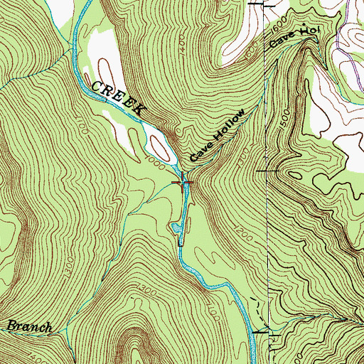 Topographic Map of Whetstone Creek, TN
