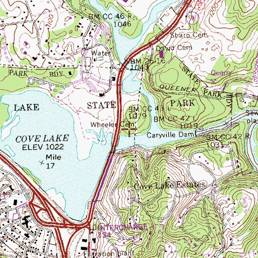 Topographic Map of Wheeler Cemetery, TN