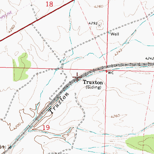 Topographic Map of Truxton, AZ