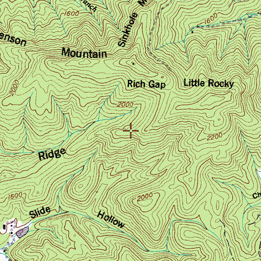Topographic Map of Whetstone Ridge, TN