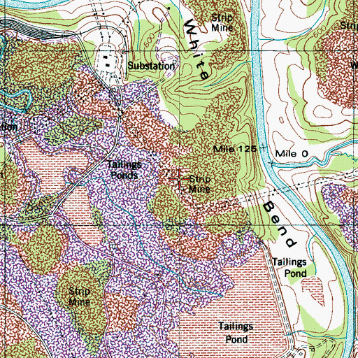 Topographic Map of White Bend, TN