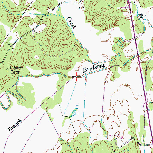 Topographic Map of White Branch, TN