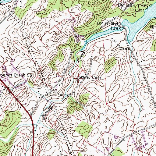 Topographic Map of White Cemetery, TN