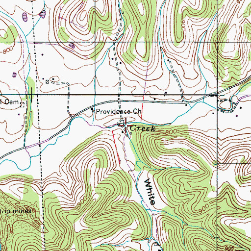 Topographic Map of White Hollow, TN
