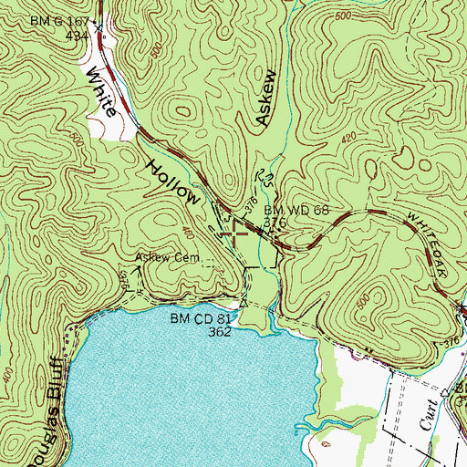 Topographic Map of White Hollow, TN