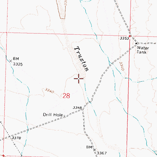 Topographic Map of Truxton Canyon, AZ