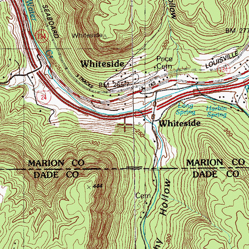 Topographic Map of White Spring, TN