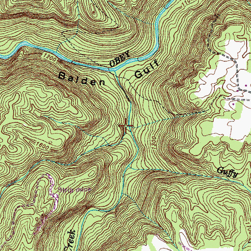 Topographic Map of Whiteoak Branch, TN