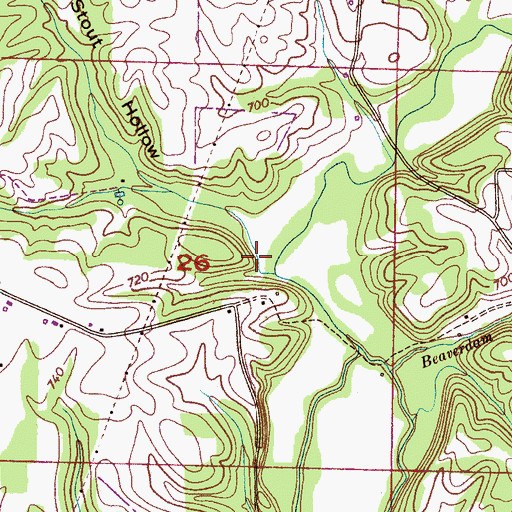 Topographic Map of Stout Hollow, AL