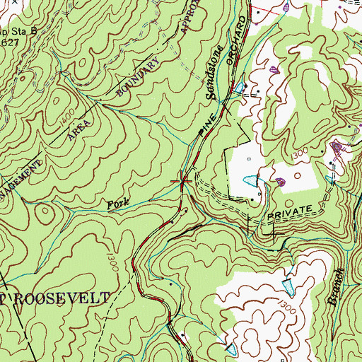 Topographic Map of Whiteoak Fork, TN