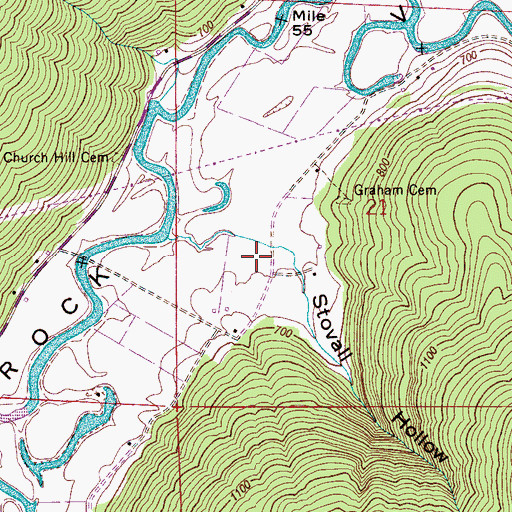 Topographic Map of Stovall Hollow, AL
