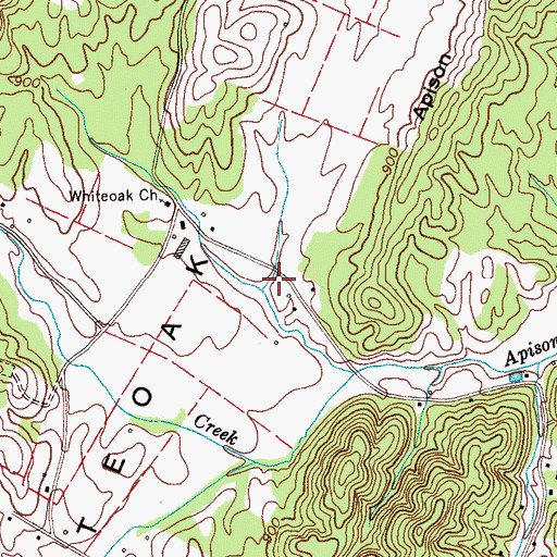 Topographic Map of White Oak Valley, TN