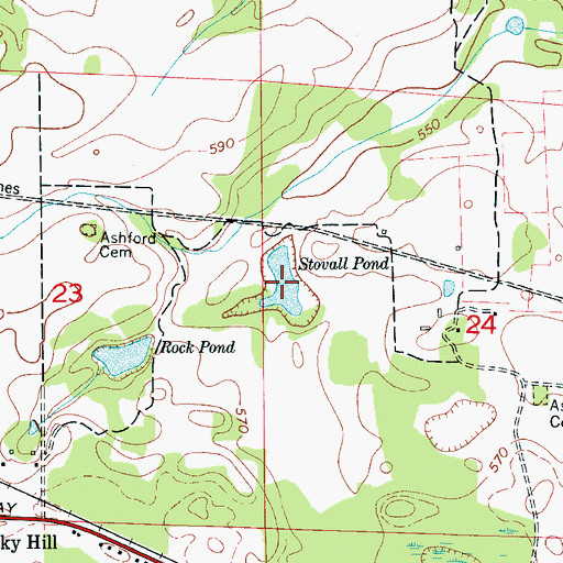 Topographic Map of Stovall Pond, AL