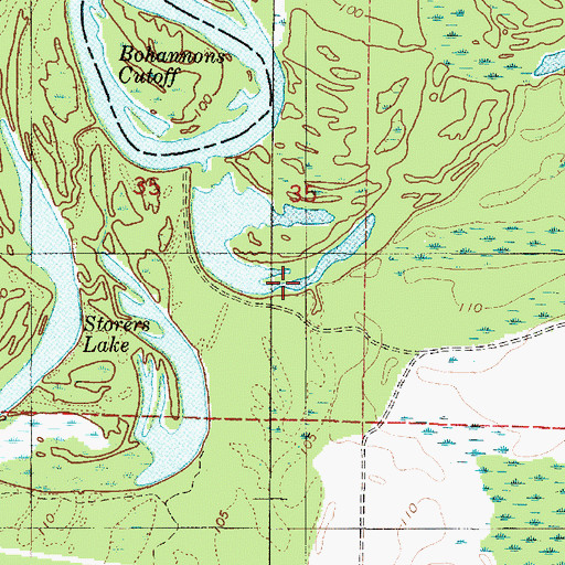 Topographic Map of Stovers Lake, AL