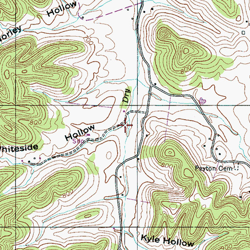 Topographic Map of Whiteside Hollow, TN