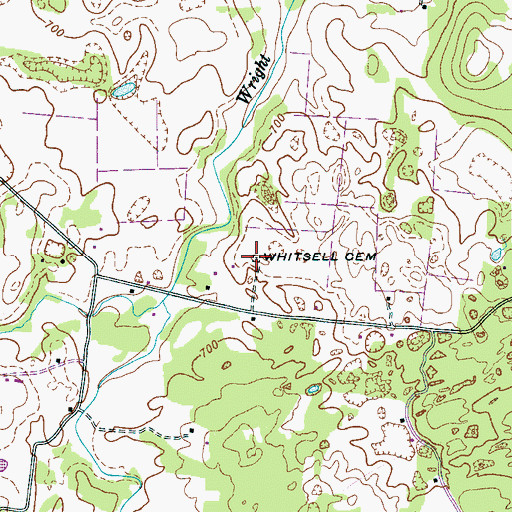 Topographic Map of Whitsell Cemetery, TN