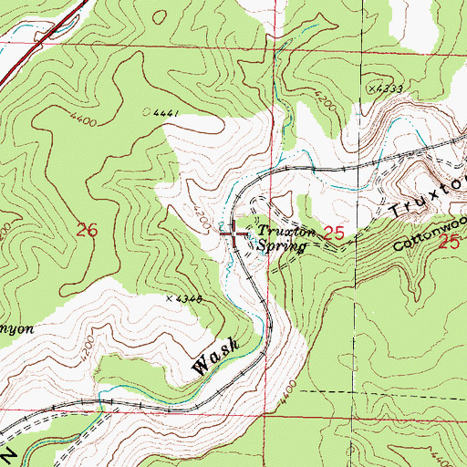 Topographic Map of Truxton Spring, AZ