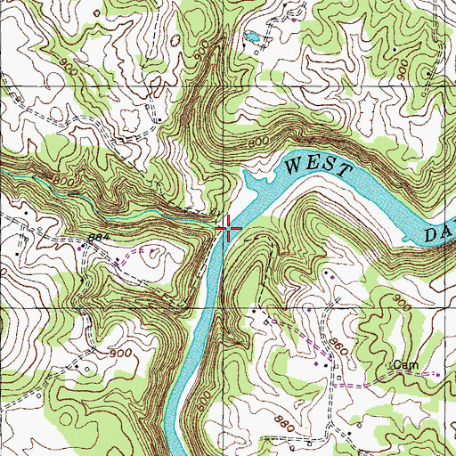 Topographic Map of Whorley Branch, TN