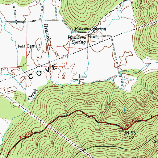 Topographic Map of Wiggins Creek, TN