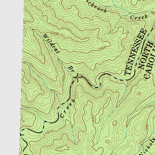 Topographic Map of Wildcat Branch, TN