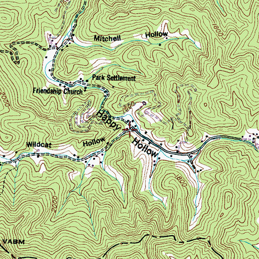 Topographic Map of Wildcat Hollow, TN