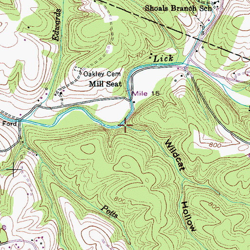 Topographic Map of Wildcat Hollow, TN