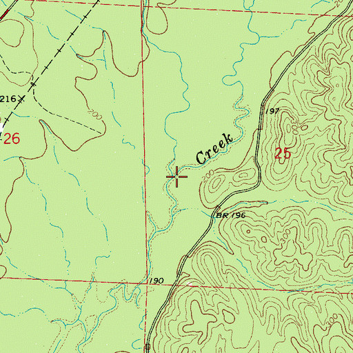 Topographic Map of Stratton Branch, AL
