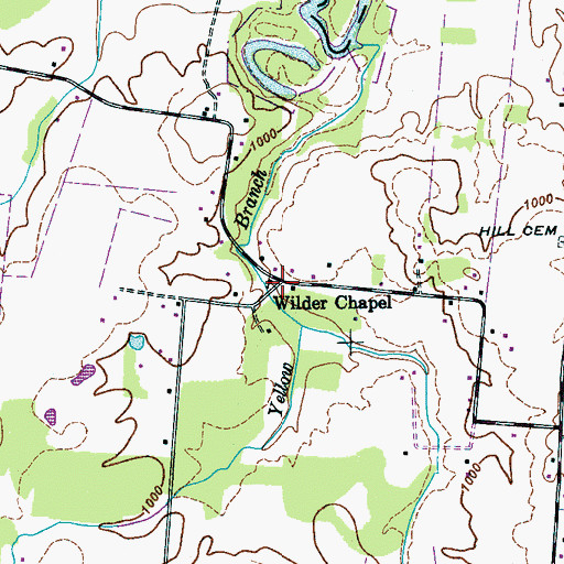 Topographic Map of Wilder Chapel, TN