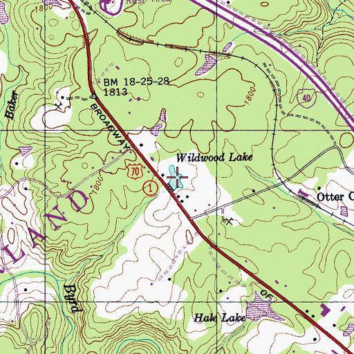 Topographic Map of Wildwood Lake, TN