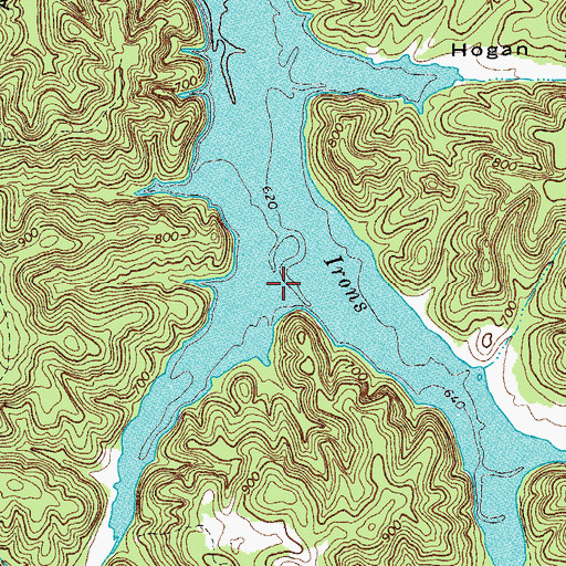 Topographic Map of Wiley Fork, TN