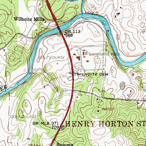 Topographic Map of Wilhoite Cemetery, TN