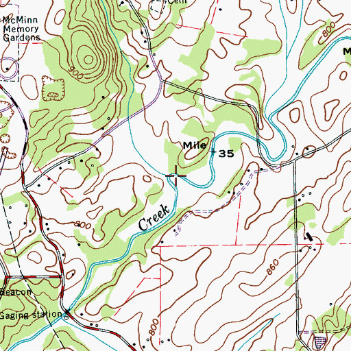 Topographic Map of Wilkins Spring Branch, TN