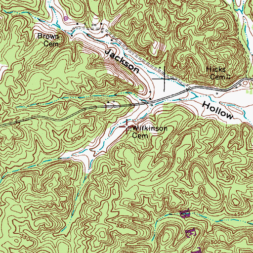 Topographic Map of Wilkinson Cemetery, TN