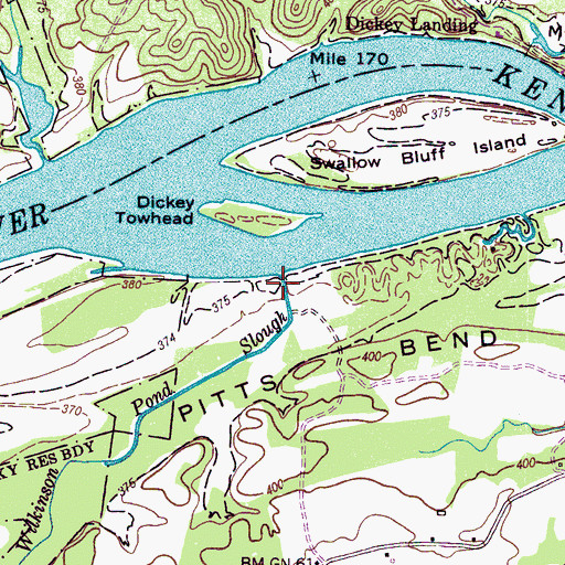 Topographic Map of Wilkinson Pond Slough, TN