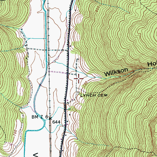 Topographic Map of Wilkson Hollow, TN