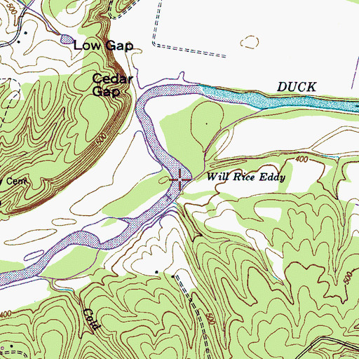 Topographic Map of Will Rice Eddy, TN