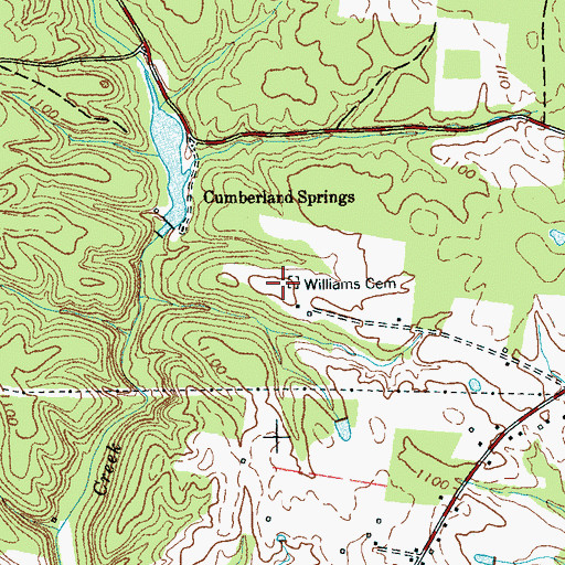 Topographic Map of Williams Cemetery, TN