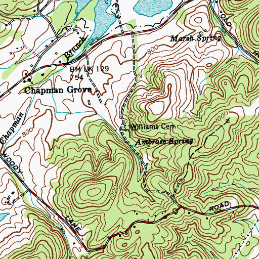 Topographic Map of Williams Cemetery, TN