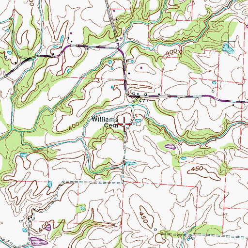 Topographic Map of Williams Cemetery, TN