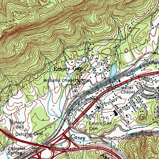 Topographic Map of Williams Chapel, TN