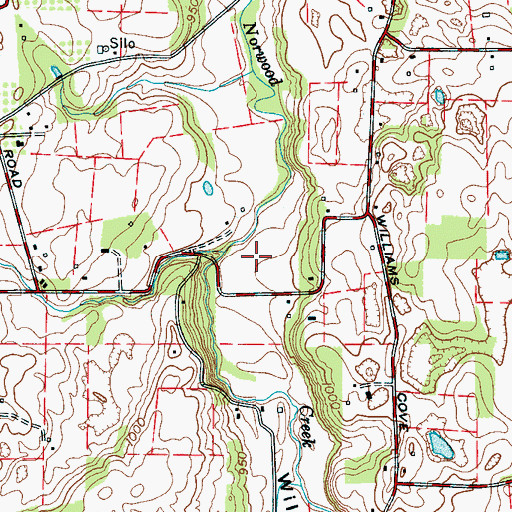 Topographic Map of Williams Cove, TN
